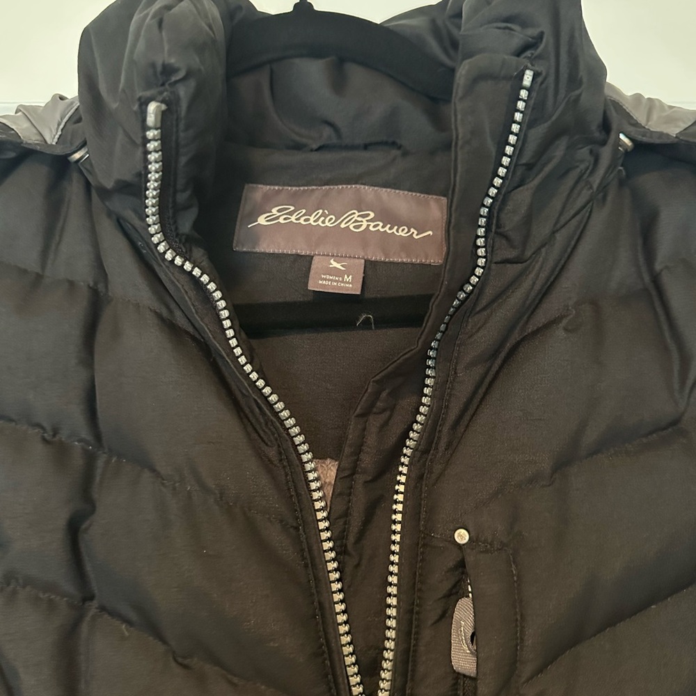 Eddie Bauer Women's Black Sun Valley Down Duffle Coat size M - Picture 2 of 8